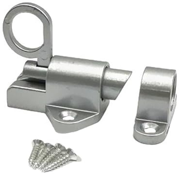 Pestillo automático de resorte, pestillo de puerta de resorte - Pasador de bloqueo de resorte de aluminio | Anillo de tracción de seguridad, perno de puerta de resorte, bloqueo automático con tornillo