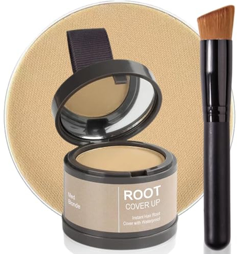 Hairline Enhance - Root Touch Up Powder for Thin Hair - Instantly Cover Gray Roots - Includes Brush (Med Blonde, 4g)
