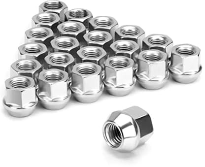 GYTTAK Boulon Vis Écrou 20 Pièces 21mm De Hauteur Écrous À Extrémité Ouverte M12x1.5 M14x1.5 1/2-20, 9/16-18, (19mm) Hex, Boulons De Roue De Voiture De Siège Conique Écrous Goujons(M14x1.5)