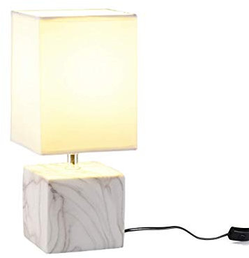 Faucet European Table Lamps, Modern marbleized Ceramic Desk Lamps Bedside nightstand Lamps for Bedroom Living Room,White water-tap