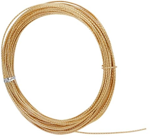 PH PandaHall 14 Karat Echtgold Plattierter Gravierter Gedrehter Golddraht 1mm Dick Strukturierter Kupferdraht Halbharter Kupferdraht Für Die Schmuckherstellung Mit Perlen Basteln 10 m