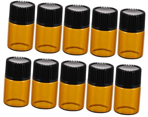 Ipetboom 50pezzi Bottiglia in Vetro per Olio Essenziale Tappo Incorporato Ricaricabile e Riutilizzabile per Conservare Campioni di Profumi Liquidi per Corpo e Lozioni senza Perdite