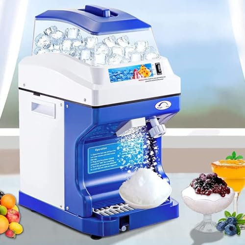 FHRKA Commercial Ice Shaver Crusher, 300W Tabletop Electric Snow Cone Maker Ice Crusher Slush Machine,Smoothie Blender