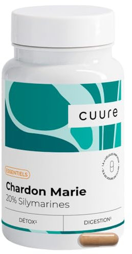 Chardon Marie Detox Foie - CUURE - 30 Jours - 5 Fois Plus Assimilable Avec Phytosome® - 20% de Silymarine - Regénération & Protection du Foie - Purification du Corps - Vegan - Fabriqué en France
