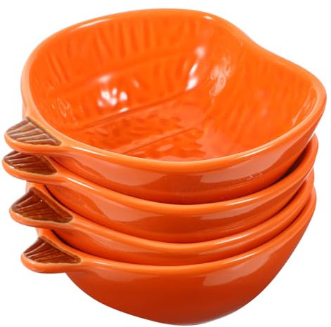 ABOOFAN 4 Pièces Automne Ramequins En Céramique De Citrouille Allant Au Four Petit Bol À Sauce Soucoupe Plat À Crème Brûlée Tasse À Vinaigre Plat À Sauce Soja Bol À e Mini À