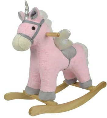 Chipolino Schaukeltier Einhorn Sound, weiches Plüsch, ab 18 Monaten, Haltegriffe, Farbe:rosa