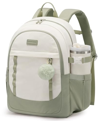 LOVEVOOK Damryggsäck, laptop skolryggsäck, vattentät, dagryggsäck, arbetsväska, resväska, arbetsväska, dagväska, skolväska, ryggsäck, kvinnor, elegant för universitet, resor, kontor (Böngrön)