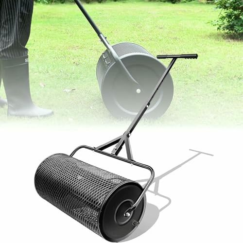 VYUJHNBG Diferteador De Compost, Rodillo De Césped Duradero, Esparcidor De Estiércol Liviano, Extintor De Estiércol Roller, Top Soil Sposter para Jardín