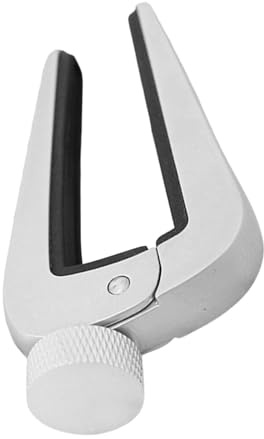 HEATSHAKING Guitar Capo for Acoustic Guitar Zinc Alloy Adjustable Capo for 6 String Precise Tuning Silver Easy to Use