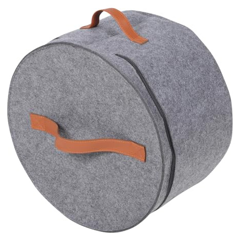 JECOMPRIS Caja Redonda para Guardar Sombreros 40x26 Cm, Organizador de Almacenamiento Material Resistente, Panel Frontal Transparente, Estuche de Viaje para Mujeres y Uso Doméstico