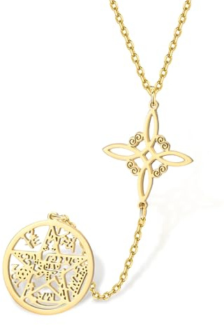 VASSAGO Hexen Knoten Halskette Tetra gramm Pentagramm Halsketten Keltischer Knoten Anhänger Schutz Hexerei Heid nischer irischer Schmuck für Frauen Männer