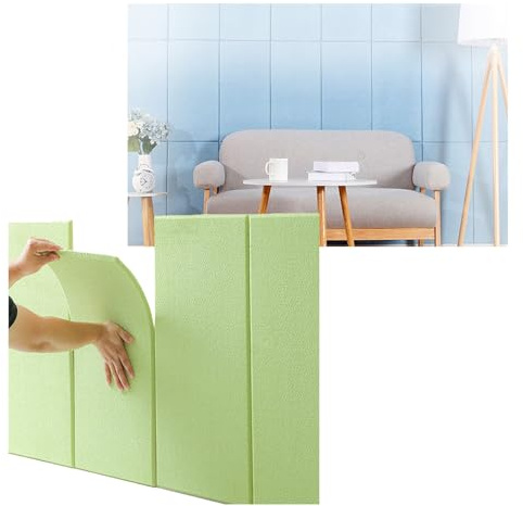 Pack of DIY Soundproof Accent Wall Panels,Panel Headboard Upholstered,Anti-Collision Padding,for Playroom Nursery Decor(Color 2,60x30cm-8pcs)