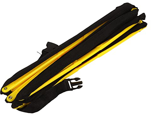 Scala per allenamento di coordinamento della velocità 2,6 m | Incanalature fisse per calcio/pallacanestro/calcio | Materiale PP sicuro con borsa portante | Migliora l'equilibrio e la quickness
