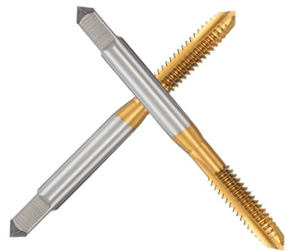 Hoement 2 Piezas Acero Recubierto Titanio Brocas Roscado Alta para Taladros Cnc y Fresadoras