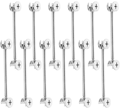 Homoyoyo Juego De 20 Herrajes para Levas De Muebles, Pasadores Metálicos De 48mm y 84mm, Kit De Conexión para Gabinetes, Alta Capacidad De Carga, Uso En Muebles De Cocina y Oficina