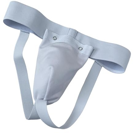 RCGOFOLLOW Protezione inguinale elasticizzata professionale per uomo con coppa rimovibile, comodo e protettivo, cinturino elastico e ampia cintura per una maggiore sicurezza e comfort.