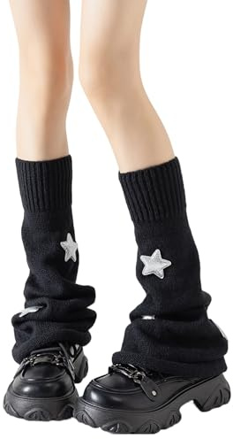 Yawlsow Y2k Stulpen Damen Knöchelwärmer Winter Gestrickte Beinwärmer für Mädchen Frauen Leg Warmers Rüschen Beinstulpen niedlich Kawaii Kniestrümpfe Harajuku-Zubehör für Warm Ballett Yoga Tanz