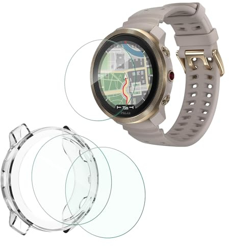 GKFJBD Polar Vantage M3 Screen Protector & Case Set, Pack of 3+1