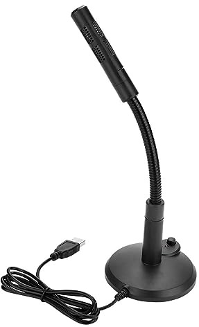 equlup Microfono USB, omnidirezionale a 360 gradi, microfono da tavolo per computer, microfono plug and play da 3,5 mm, suono chiaro per la registrazione di chat online