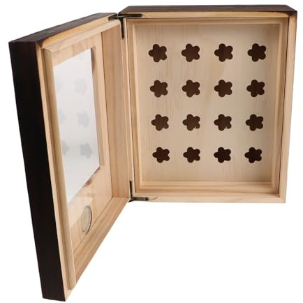 PENIKOKO Caja de Madera Humidor con Higrómetro y Control de Humedad para Almacenamiento Elegante