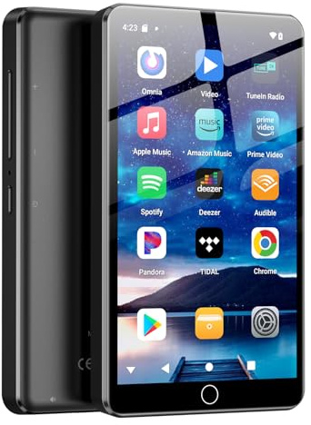 Fanvace 144GB MP3 Player with Bluetooth, WLAN und 4.02 Inch Touchscreen | Android 13 MP3 player mit spotify, 2000 mAh, Lautsprecher, Deezer, Audible, Play Store, bis 1TB erweiterbar, Black
