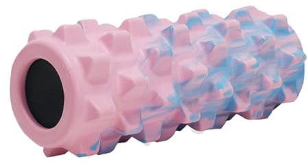 Skumroller skum rulle press gymnastik pulley yoga spalt fitness utrustning rygg massage gym träning muskel avkoppling för intensiv massage och muskelavslappning (33 x 12,5 cm rosa)
