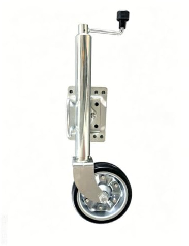 Sharplace Trailer Support Wheel Jack With Side Winding Handle Foldaway Mount Bracket Galvanized Steel Body Single Wheel Roller smooth height control and, 8 Inch, style to 2