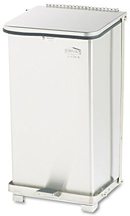 Rubbermaid Commercial Products Defenders Biohazard Steel Trash Can, Step-On, 6.5 GAL, Stainless Steel, Hospital/Doctor's Office/Healthcare Facilities