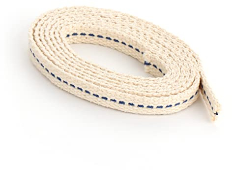 NKlaus Lampendocht aus 100% natürlicher Baumwolle, 3m x 9mm, 1 Stück | Flacher Litzen- und Laternendocht für Ölbrenner, Öllampe und Petroleum