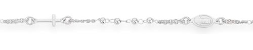 Amen - Armband aus 925er Silber, Kollektion: Rosari, Farbe: Rhodium, Einheitsgröße, Rosenkranz-Armband