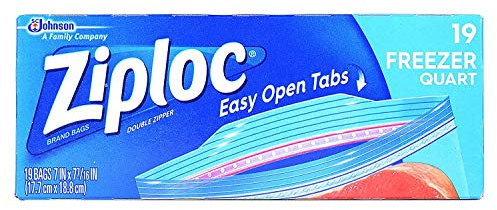 Ziploc Freezer Bags, Quart, 19 ct