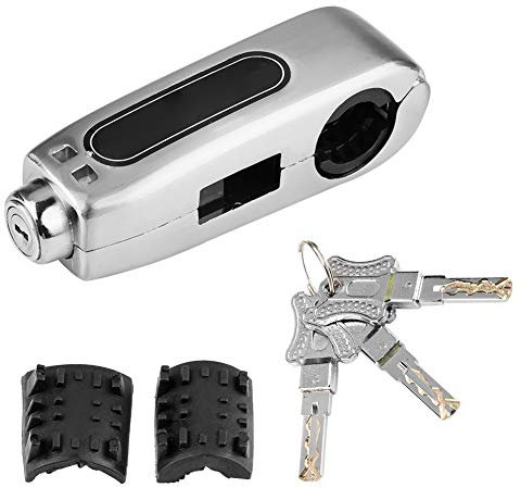 Lenkerschloss, Plastik Bremshebelschloss Gasgriff Diebstahlsicherung Schloss Universal für Motorrad, Roller und ATVs(Silver)