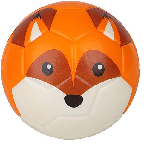 BORPEIN 15,2 cm großer Mini-Fußball, niedliches Tier-Design, Schaumstoffball, weich und federnd, perfekte Größe für Kinder zum Spielen, Fuchs