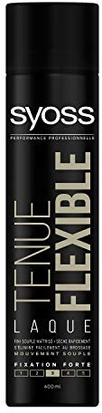 Syoss - Laque Cheveux Tenue Flexible - Fixation Forte - Mouvement souple - Sèche rapidement - Aérosol de 400 ml