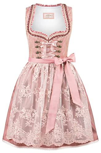 Stockerpoint Dirndl Sylvie klänning för speciella tillfällen, Dämpad rosa, 44