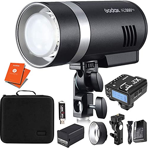 GODOX AD300 Pro Studio Portable Flash Kit with X2T Trigger for Nikon 300Ws TTL HSS 1/8000th High Speed Bi-Colour Modelling Lamp 3000K 6500K + 12 Month Extended Warranty Card (3 Yrs)