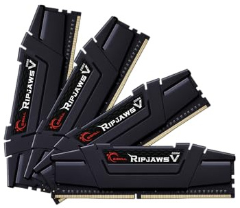G.Skill RipJaws Serie V - Memoria de escritorio (4 x 32 GB, 288 pines, SDRAM PC4-28800 DDR4 3600 CL18-25-25-45 1.40 V, Quad Channel F4-3600C18Q-128GVK
