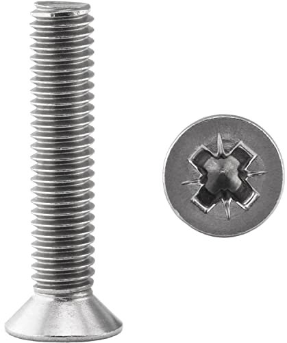 FASTON® Senkkopfschrauben M4x60 mit KreuzschlitzZ DIN 965 Edelstahl A2 V2A (5 Stück) Kreuzschlitzschraube Senkkopf Schrauben Gewindeschrauben Vollgewinde (ISO 7046)