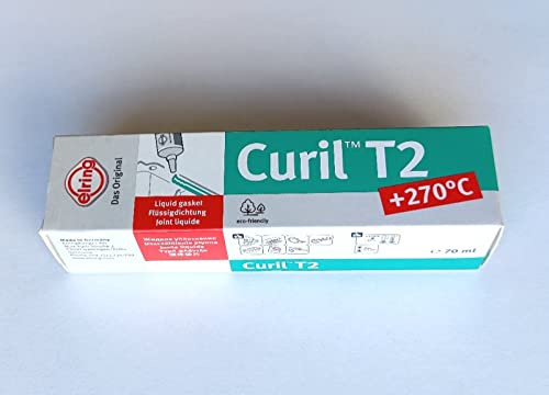 Curil T2 - Masilla de sellado líquida (70 ml, no endurece, resistente a altas temperaturas de -55 °C hasta +250 °C)