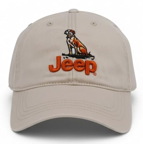 Jeep Vintage Dog Logo Garment Washed Hat Classic Design DSC Original | Cool Stuff (Stone)