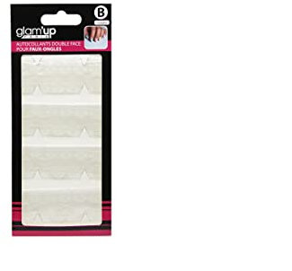 Glam'Up Paris - Autocollants Double Face pour Faux Ongles - Autocollant d'Ongles Adhésif Transparent