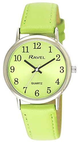 Ravel - Women's Round Brighter Days Silver Tone Watch - Analogue Quartz - R0140.11.1 - Bright Lime Green