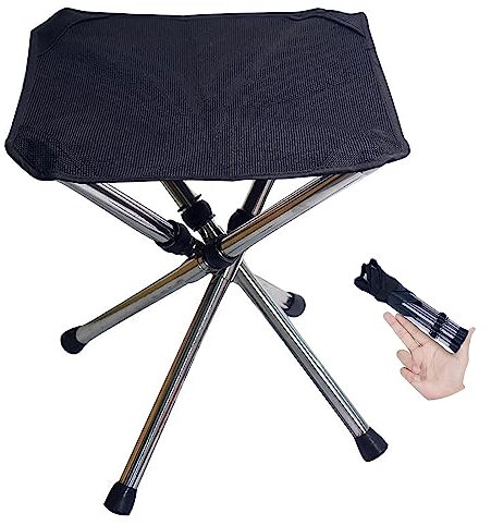 Kabxhueo Camping Hocker Tragbarer Camping Stuhl Tragbarer Klapphocker Mini Klappbarer Hocker Angelhocker Faltbar Outdoor Hocker für Erwachsene Angeln Wandern Gartenarbeit und Strand mit Tragetasche,L