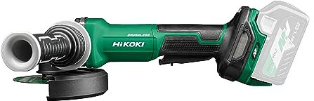 HIKOKI Akku Winkelschleifer G3613DVF (36V, Paddle Schalter, Schleifscheiben Ø: 125 mm, Antriebsspindel: M14, Leerlaufdrehzahl: 3200-10000 min-1) Plus Zubehör, OHNE Akku, Ladegerät und Transportkoffer.