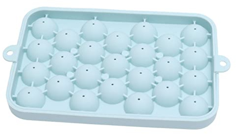 Vassoio Per Cubetti di Ghiaccio Rotondo, 25 Griglie Piccolo Produttore di Ghiaccio Stampo Per Palline di Ghiaccio in Silicone a Rilascio Facile Vassoio Per Mini Sfere di Ghiaccio(Blu)