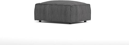 S-Style Möbel Nante Hocker Sitzhocker Puff Pouf Fußhocker Gepolstert Sitzpouf Polsterhocker für Wohnzimmer Schlafzimmer 93 x 77 x 46 cm Grau