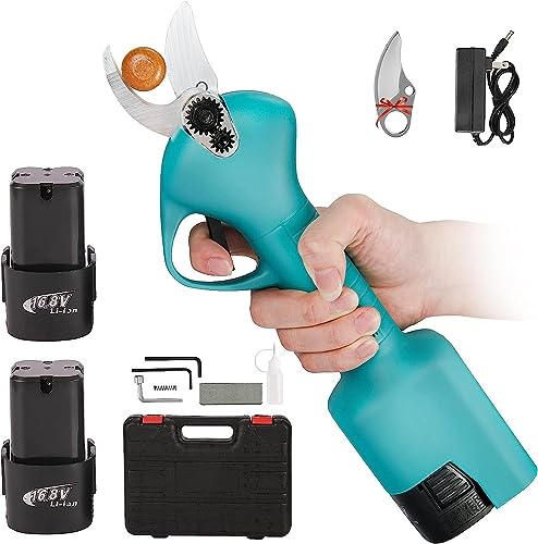 Sécateur Électrique sans Fil Professionnel 16.8 V, Diamètre de Coupe de 30 mm, 3000 mAh Sécateur électrique sans Fil avec Batterie et Chargeur,6-8 Heures de Travail
