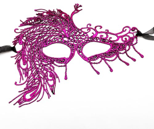 Whakano Masque de mascarade paon - Masque vénitien en dentelle pour femme et homme - Masque sexy pour les yeux - Demi-visage - Pour Halloween, carnaval, soirée, bal, fête, cosplay