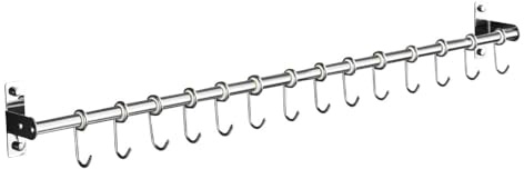 Sport Tent Wall Mounted Utensil Rack with 14 Hooks,Hanging Rail Rack For Kitchen Utensil Gadget Bathroom Holder Tool for Kitchen Hotel Bathrooms Tools Storage,80cm