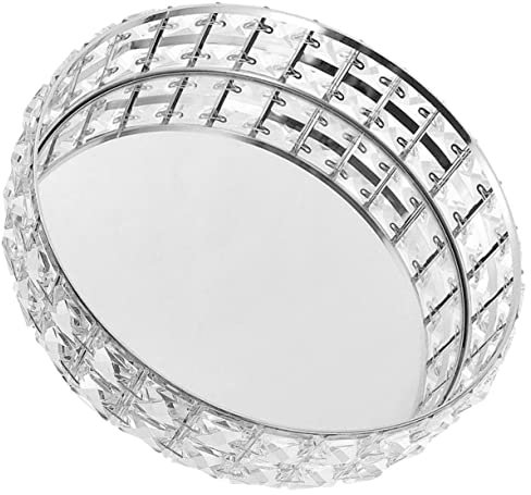 Amosfun Runder Spiegeloberflächen Schmuck Und Kosmetik-organizer Eleganter Aufbewahrungsteller Für Schmuck Badezimmer Und Wohnaccessoire Silberne Dekorationsplatte